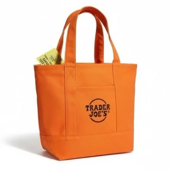 2 Trader Joe's Mini Trick Or Treat Orange Canvas - Picture 2 of 5